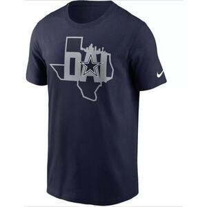 Nike Men's T-shirt Size Small Navy Dallas Cowboys Local Skyline Short Sleeve‎
